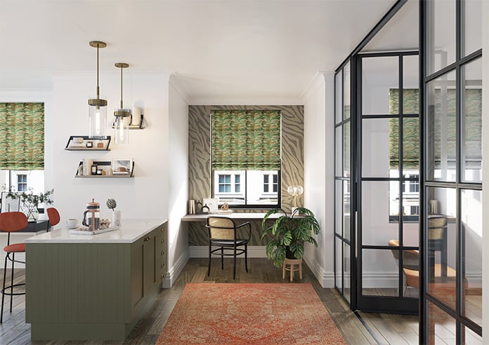 Melody Velvet, Rainforest - Motorised Roman Blind - Image 8